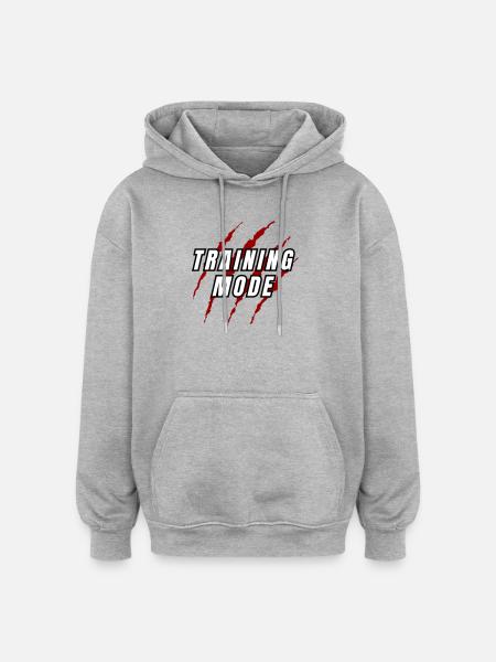 Training Mode - Oversized Unisex Hoodie - heather grey