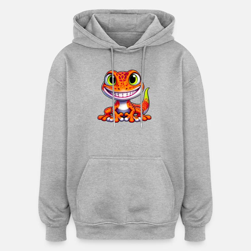 Gecko - Sweat à capuche oversize unisexe - gris chiné