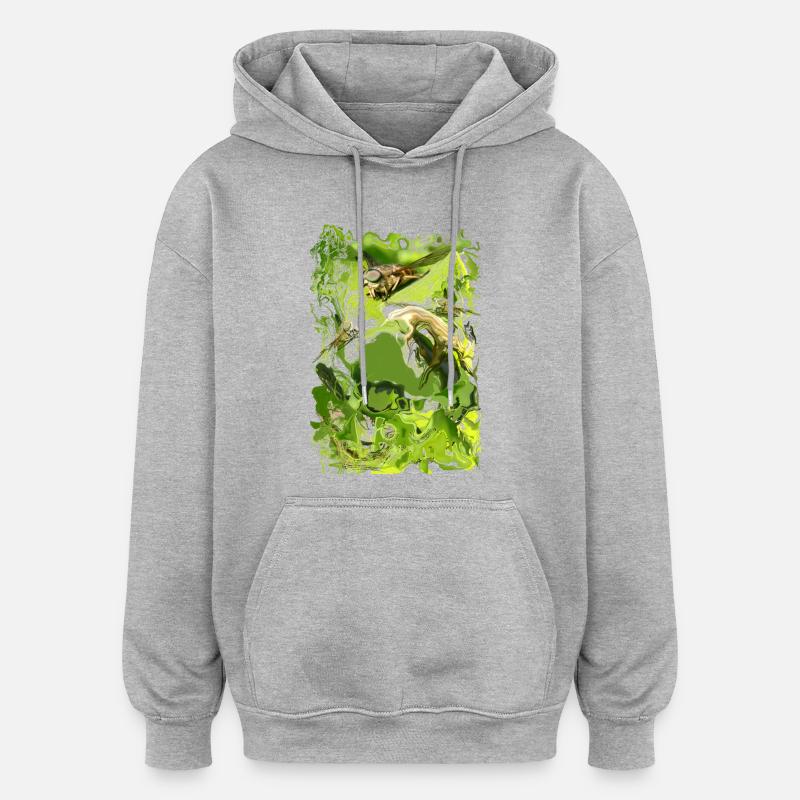 Insecte - Sweat à capuche oversize unisexe - gris chiné