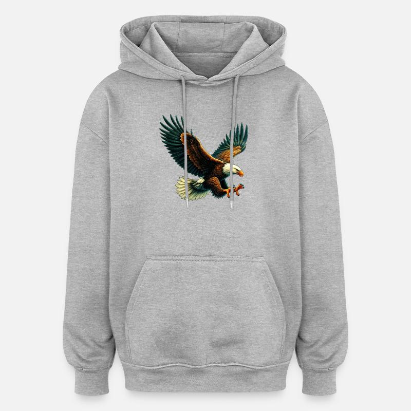 Aigle - Sweat à capuche oversize unisexe - gris chiné
