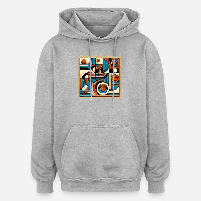Retro Pattern - Oversized Unisex Hoodie - heather grey