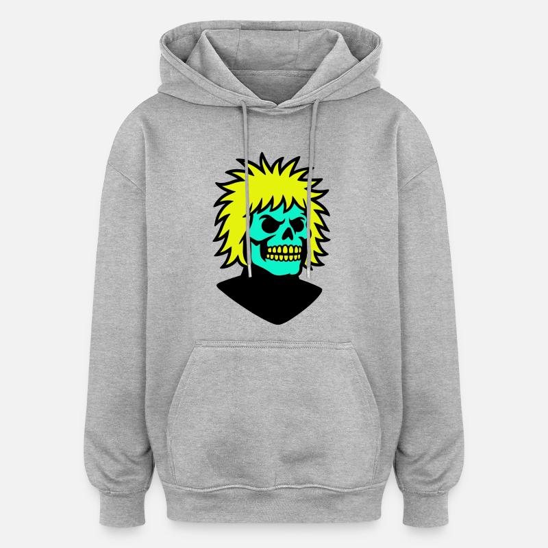 Skullman avec une coiffure cool - Sweat à capuche oversize unisexe - gris chiné