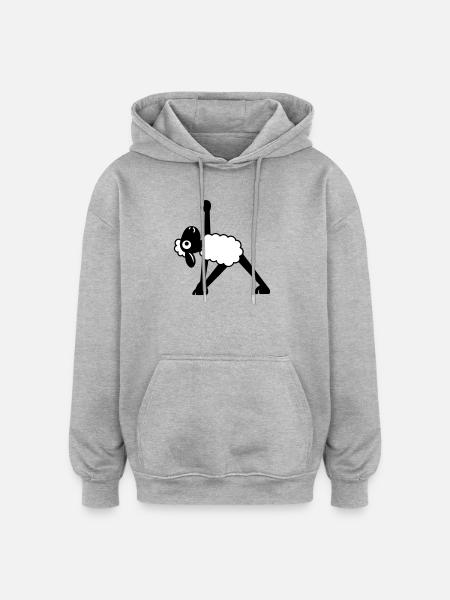 Yoga Sheep - Oversized Unisex Hoodie - heather grey