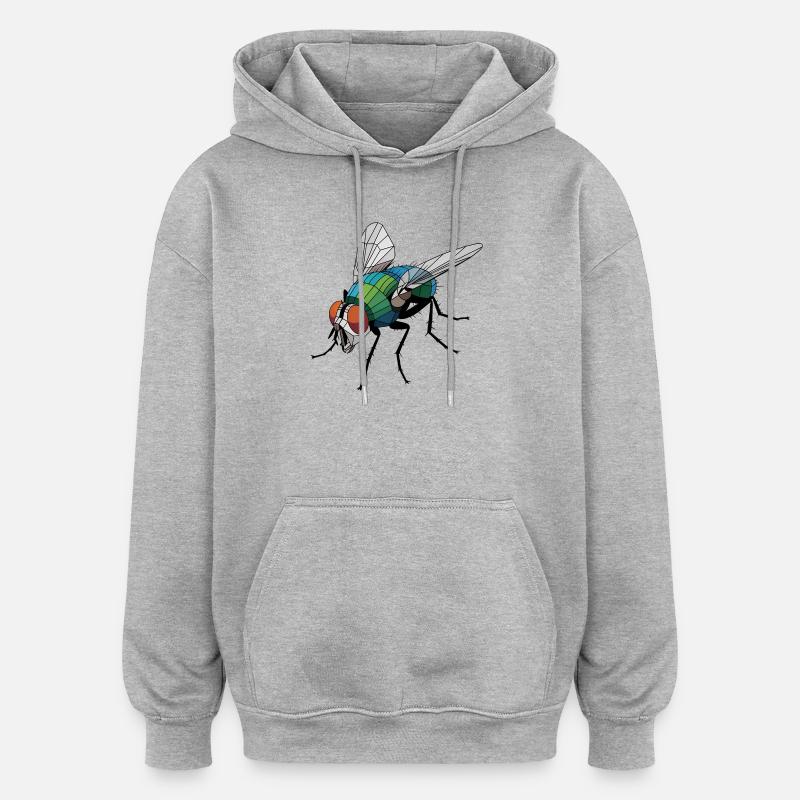 Fly - Cooles Low-Poly-Logo - Oversized Unisex Hoodie - Grau meliert