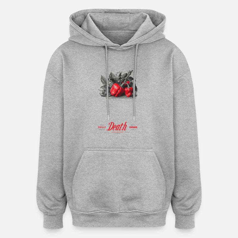 Mort par le piment - Sweat à capuche oversize unisexe - gris chiné