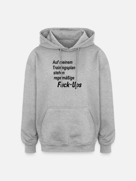 Fuck Ups - Oversized Unisex Hoodie - Grau meliert