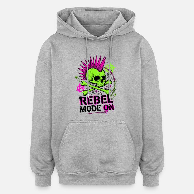 Mode Rebelle activé - Sweat à capuche oversize unisexe - gris chiné