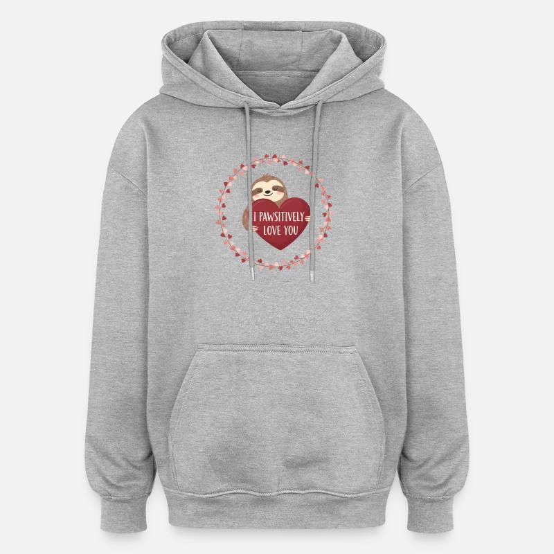 Je t’aime patativement - Sweat à capuche oversize unisexe - gris chiné