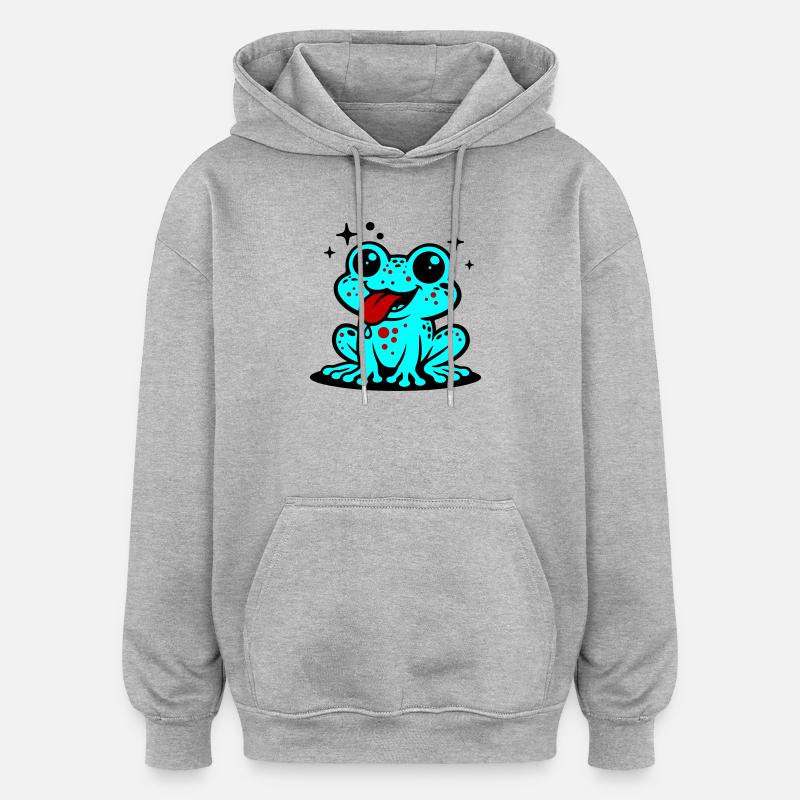 Toad Comic Frog - Oversized Unisex Hoodie - heather grey