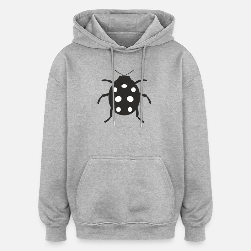 Conception de coccinelle - Sweat à capuche oversize unisexe - gris chiné