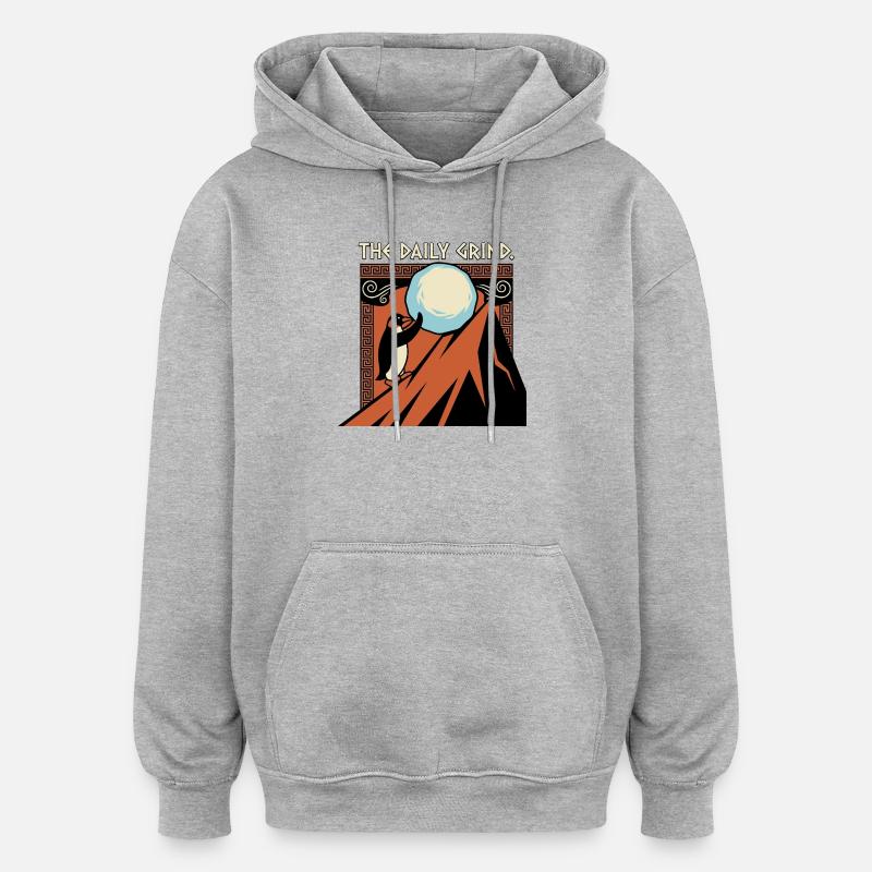 La routine quotidienne - Sweat à capuche oversize unisexe - gris chiné