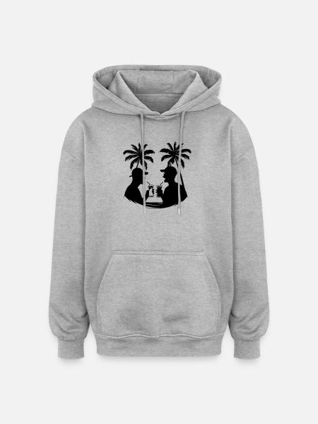 Silhouette des fêtes - Sweat à capuche oversize unisexe - gris chiné