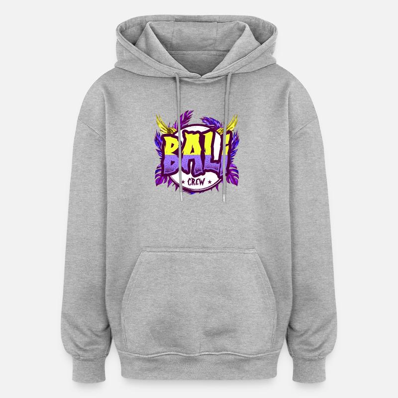 Bali Crew Bunt - Oversized Unisex Hoodie - Grau meliert