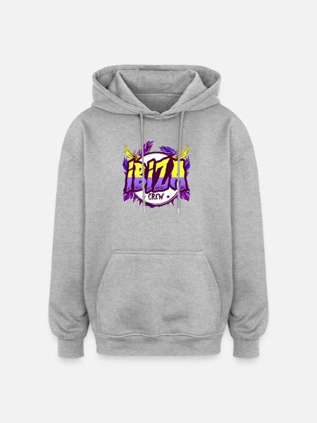 Ibiza Crew Bunt - Oversized Unisex Hoodie - Grau meliert