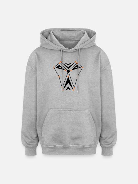 Alien Skull - Oversized Unisex Hoodie - heather grey