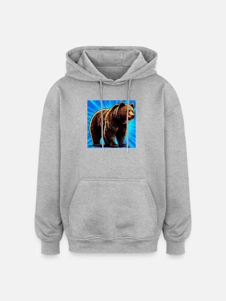 bear - Oversized Unisex Hoodie - heather grey