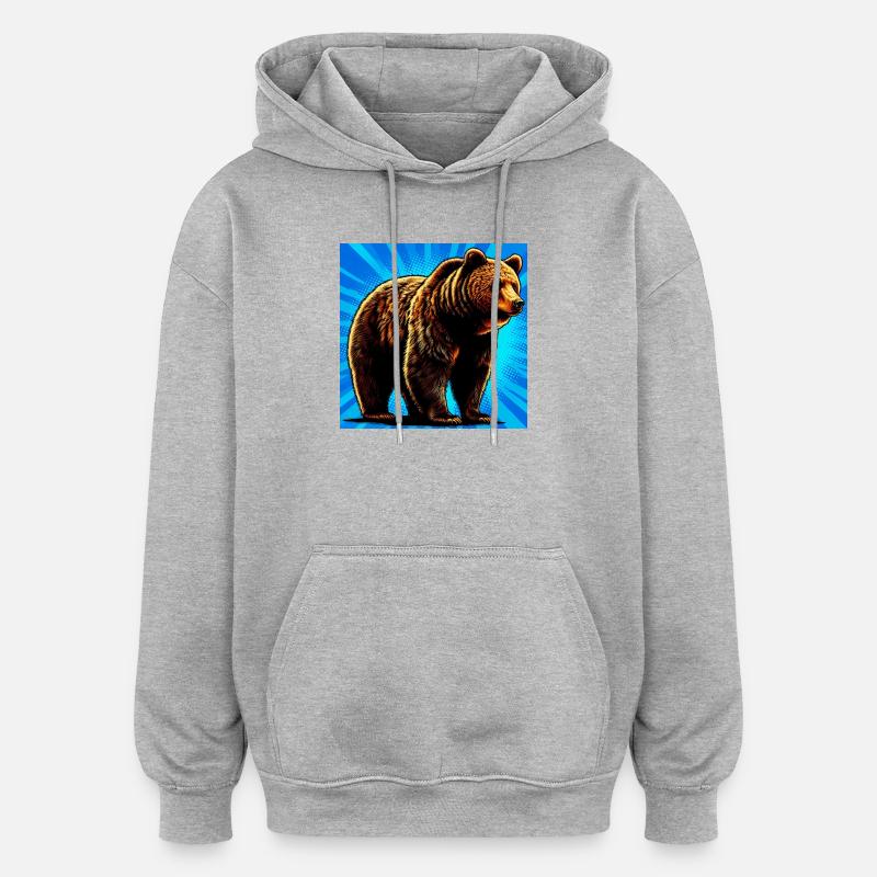 bear - Oversized Unisex Hoodie - heather grey