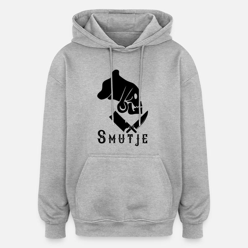 Smutje mit Schritzug - Oversized Unisex Hoodie - Grau meliert