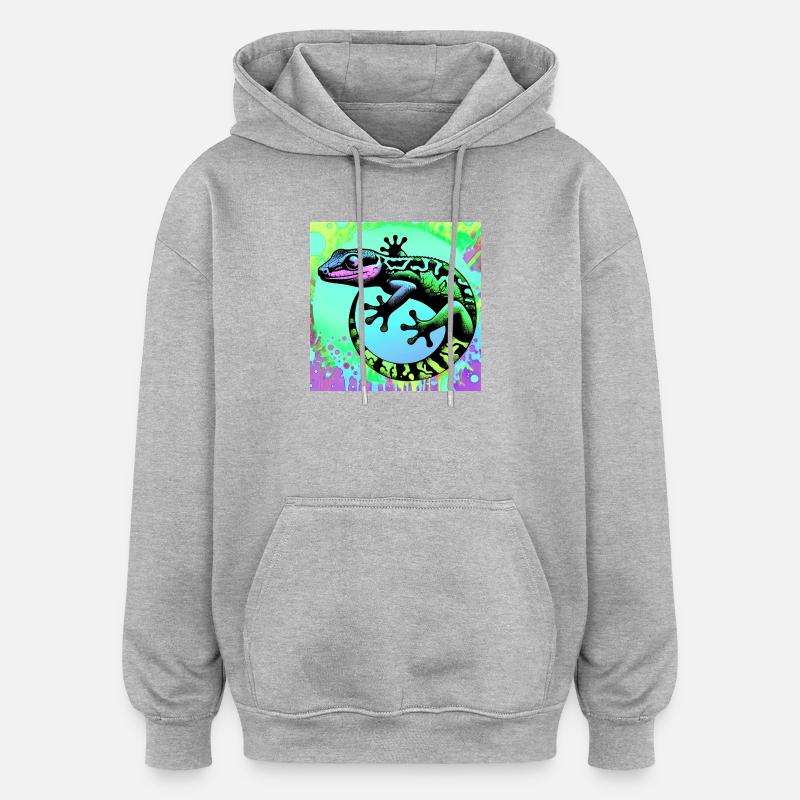 Gecko - Oversized Unisex Hoodie - heather grey