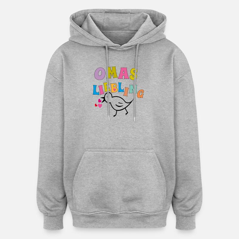 Le préféré de grand-mère - Sweat à capuche oversize unisexe - gris chiné