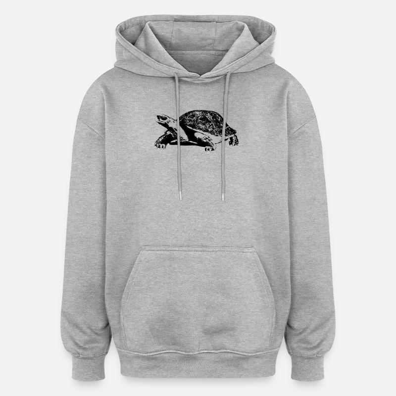 Tortue - Sweat à capuche oversize unisexe - gris chiné