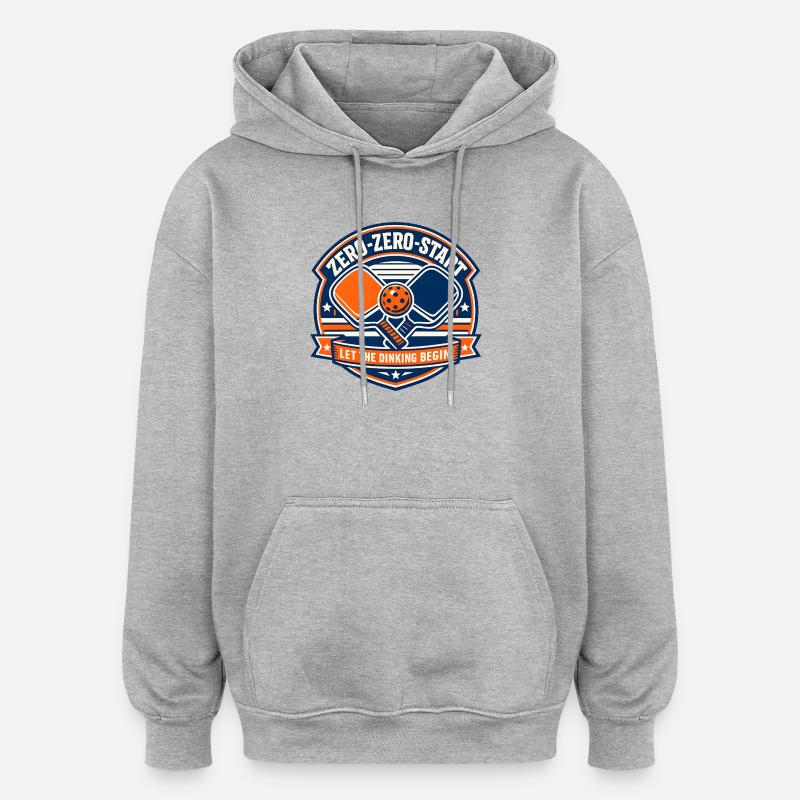 Zero-Zero-Start Drinking Badge - Oversized Unisex Hoodie - heather grey