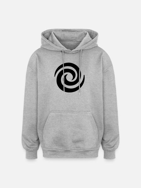 Japanese Spiral - Oversized Unisex Hoodie - heather grey