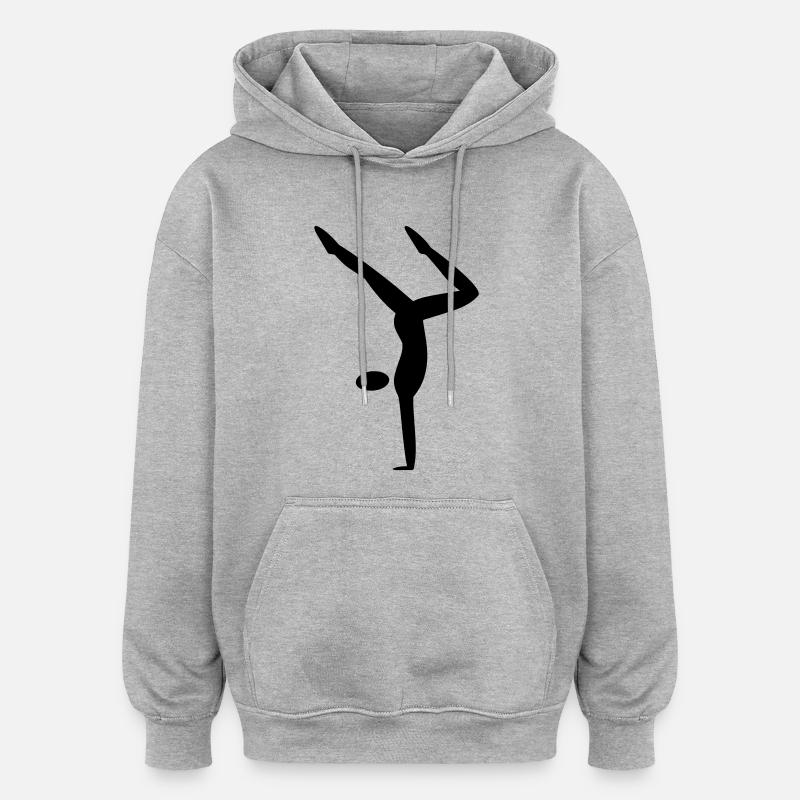 Appui tendu renversé - Sweat à capuche oversize unisexe - gris chiné