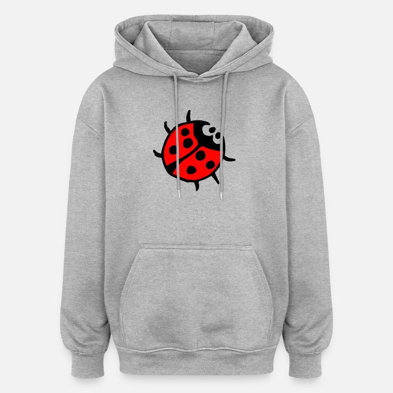 Marienkäfer - Oversized Unisex Hoodie - Grau meliert