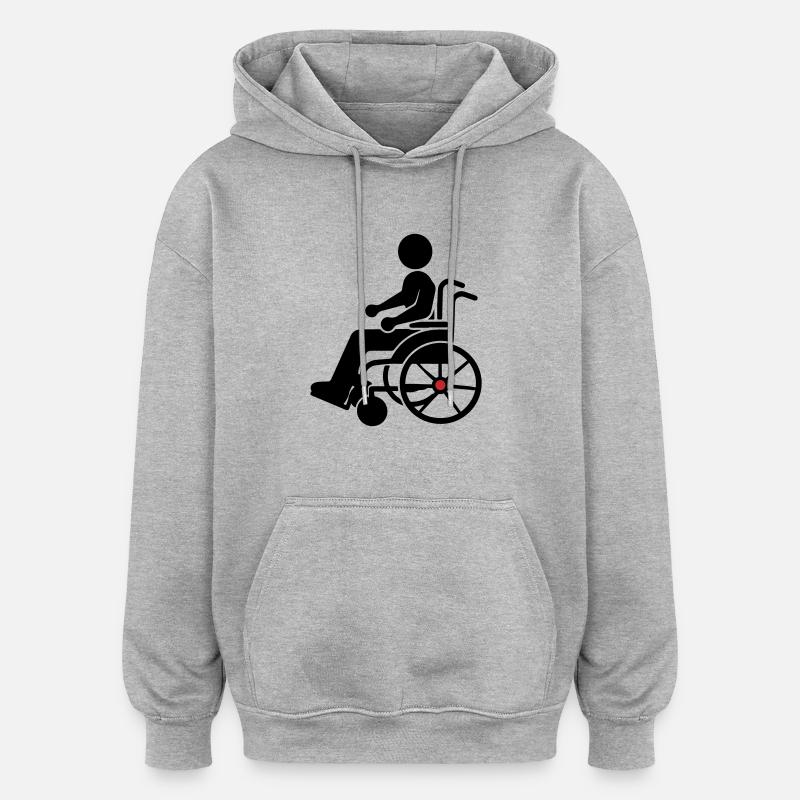 Rollstuhl Eingeschränkt - Oversized Unisex Hoodie - Grau meliert