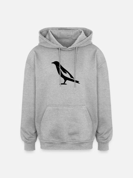 Burning Bird | Burning Bird Silhouette - Oversized Unisex Hoodie - heather grey