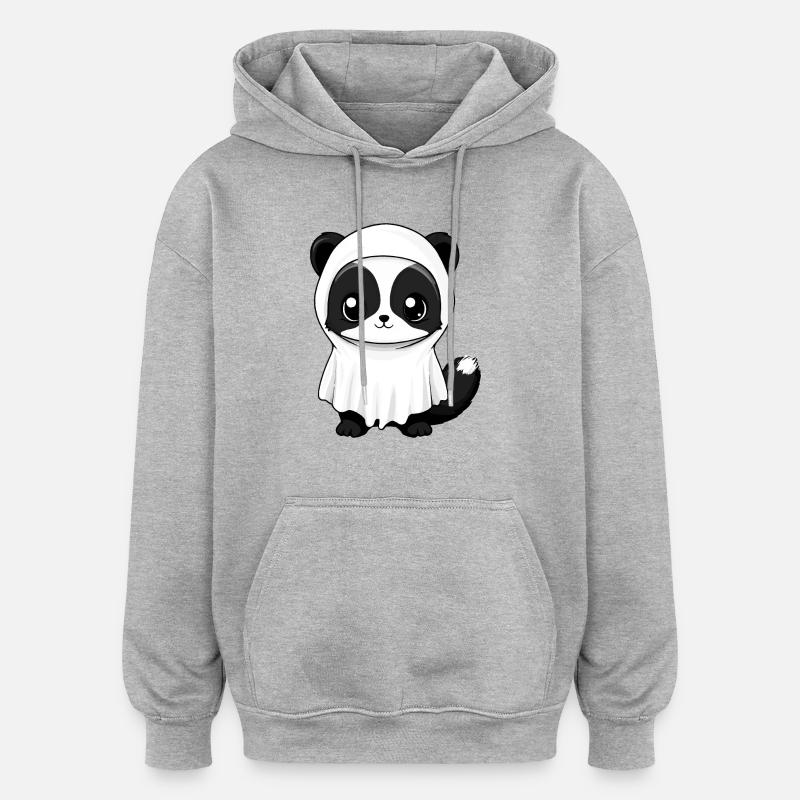 Stinktier Halloween Comic Geist - Oversized Unisex Hoodie - Grau meliert