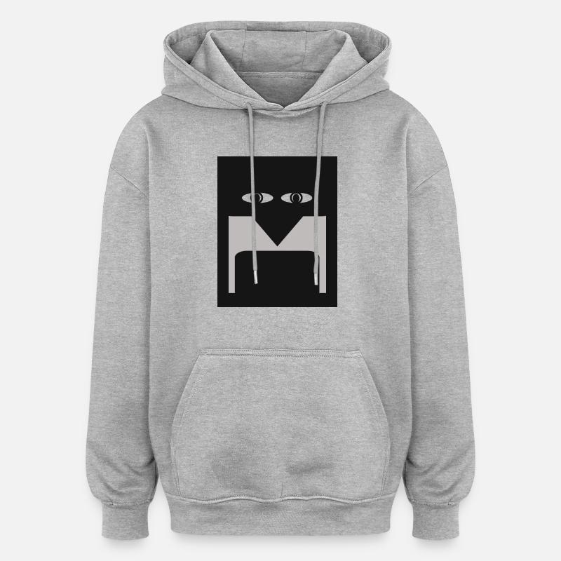 Tabby - Sweat à capuche oversize unisexe - gris chiné