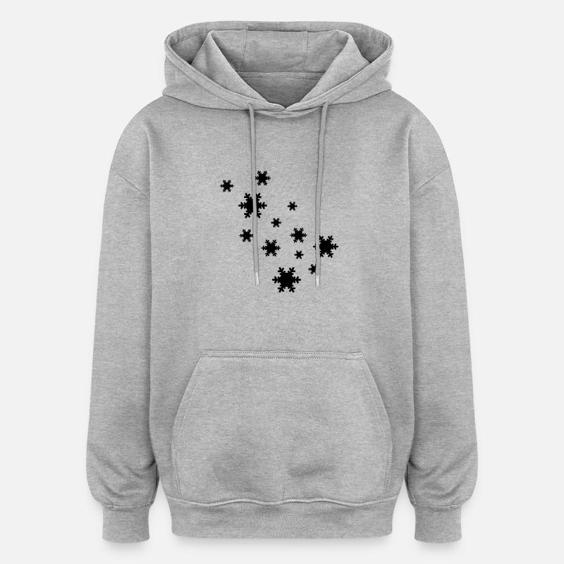 neige - Sweat à capuche oversize unisexe - gris chiné