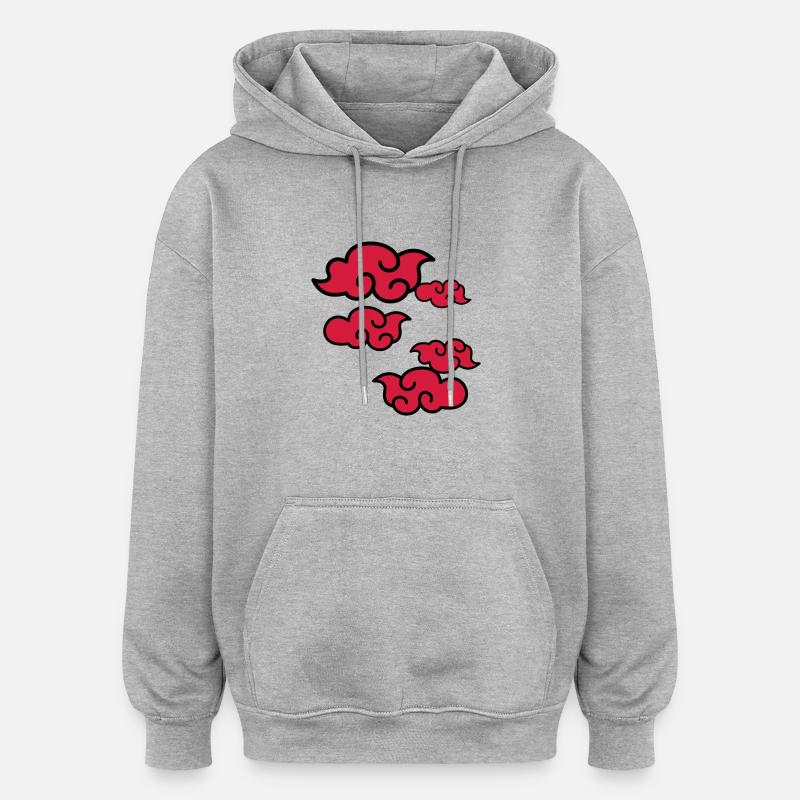 Nuages - Sweat à capuche oversize unisexe - gris chiné