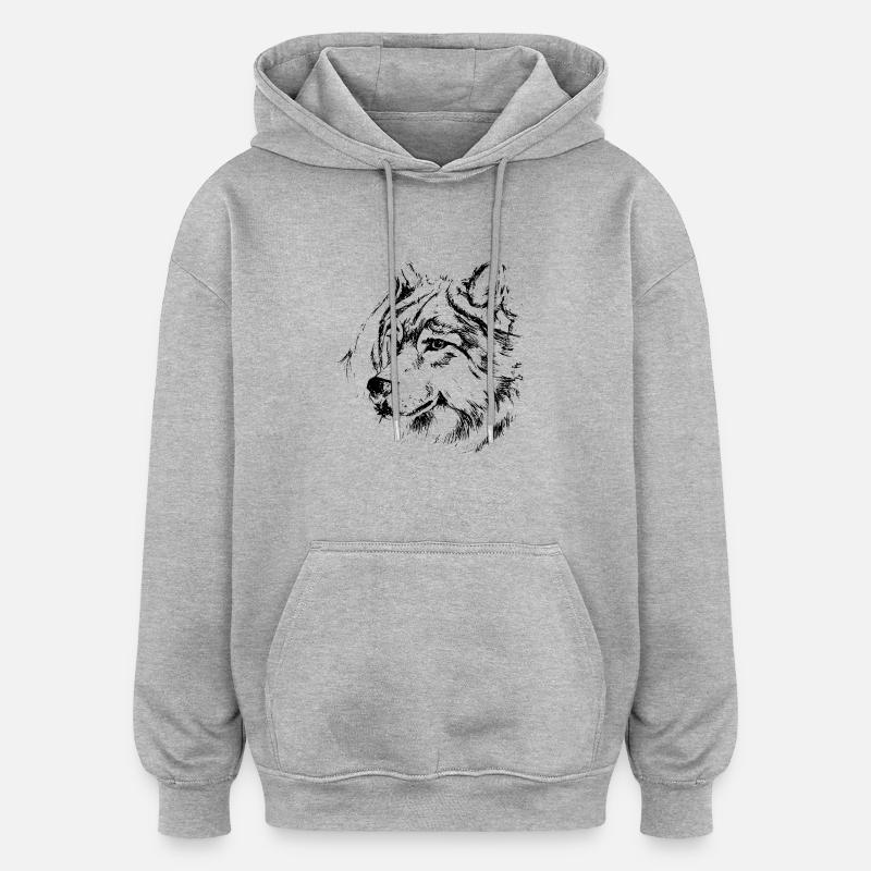 Loupiot - Sweat à capuche oversize unisexe - gris chiné