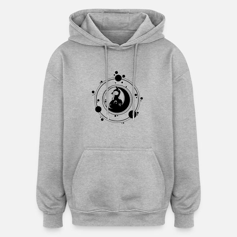 Fuchsmond - Oversized Unisex Hoodie - Grau meliert