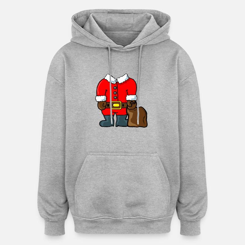 Weihnachtsmann (no head) - Oversized Unisex Hoodie - Grau meliert