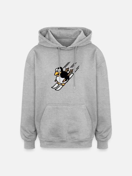 pinguin_ski_022011_a_3c - Oversized Unisex Hoodie - heather grey