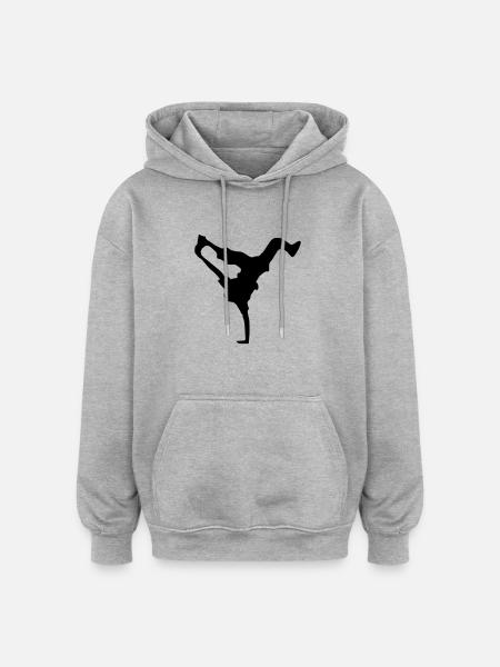 breakdance dance music hiphop - Oversized Unisex Hoodie - heather grey