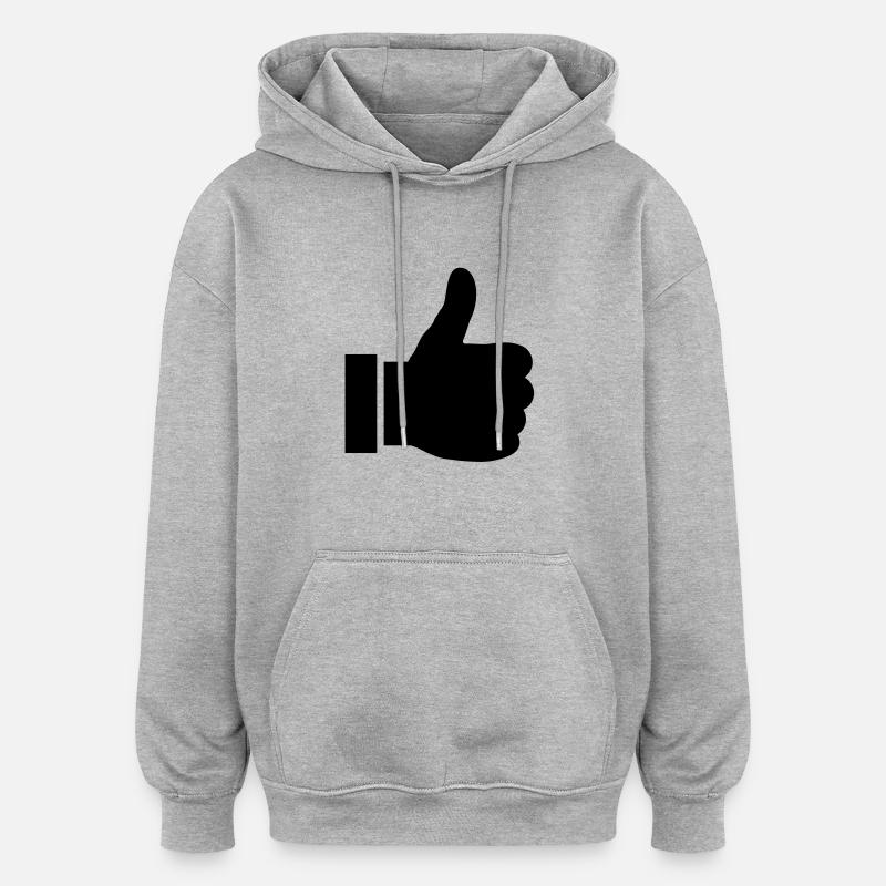 like symbol - Sweat à capuche oversize unisexe - gris chiné