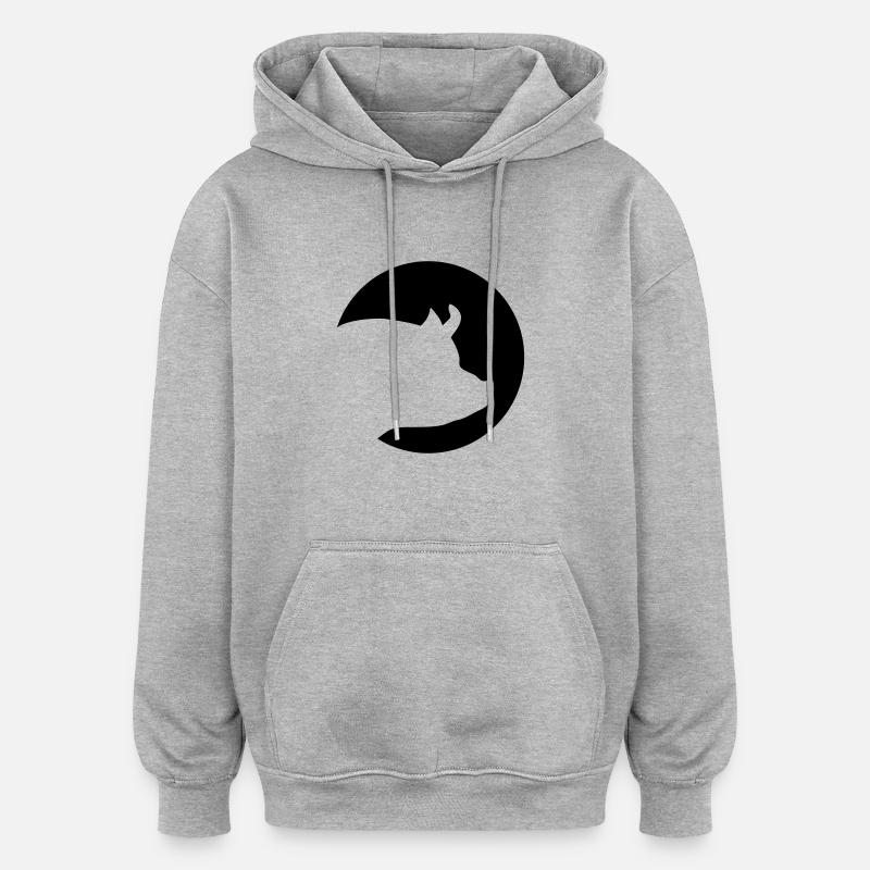 Cochon - Sweat à capuche oversize unisexe - gris chiné