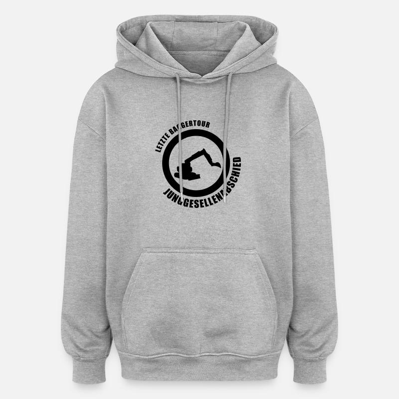 baggertour junggesellenabschied - Oversized Unisex Hoodie - heather grey