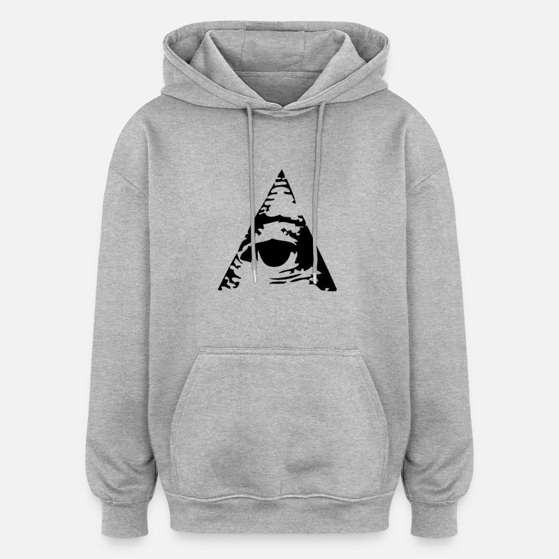 Pyramide - Sweat à capuche oversize unisexe - gris chiné