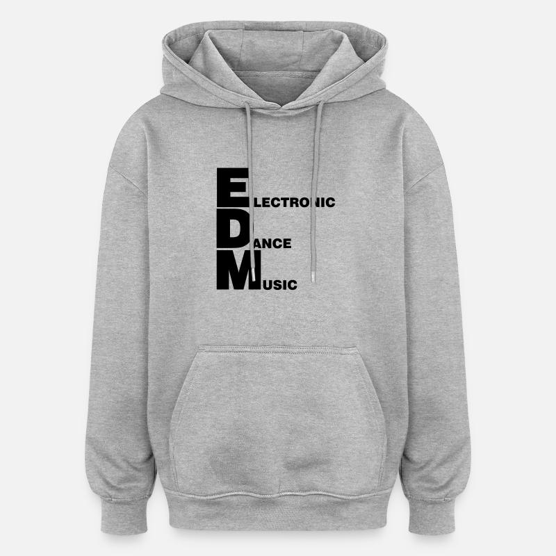 ELECTRO,DUBSTEP,EDM,MUSIC,DANCE,ELECTRONIC,MINIMAL - Oversized Unisex Hoodie - heather grey