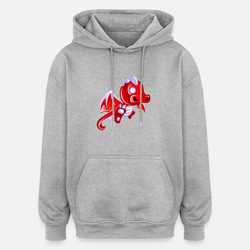bébé dragon - Sweat à capuche oversize unisexe - gris chiné