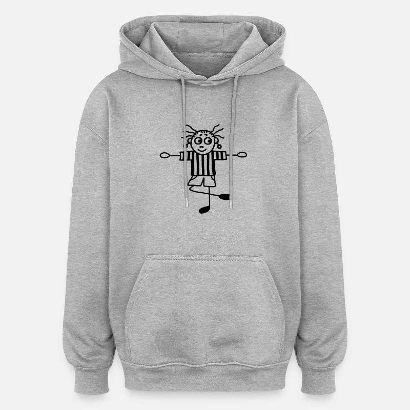 exercice d'équilibre - Sweat à capuche oversize unisexe - gris chiné