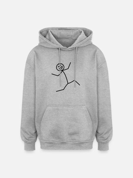 Happy Jumper - Oversized Unisex Hoodie - heather grey