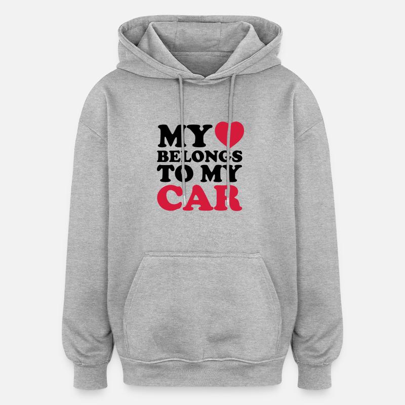 MHBTM car - Sweat à capuche oversize unisexe - gris chiné