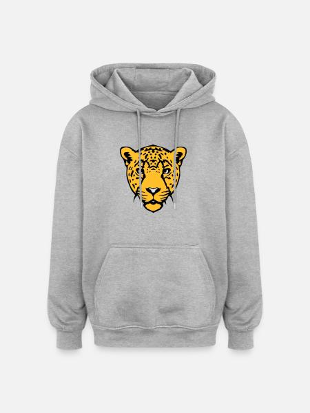 cheetah wild animal 18 - Oversized Unisex Hoodie - heather grey